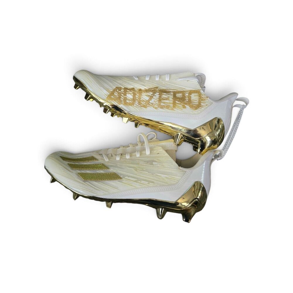 Adidas Adizero Football Cleats Men’s Size 12.5 White Metallic Gold GX5122 New